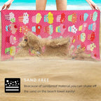 Microfiber Beach Towel Set Oversized Large Quick Dry Soft Thin Sand Free Cute Ice Cream Design 30×60 inch Beach Towels for Kids Women Men Pool Swim Beach Essentials Accessories - Pink