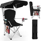 VTOY Portable Camping Chair with Canopy - Folding Chair with Canopy, Durable 600D Oxford Canopy Chair for Camping, Beach, Picnics, Fishing & Sports