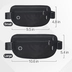Slim RFID Blocking Money Belt for Travel - Anti-Theft Hidden Passport Holder Waist Wallet with Secure Pouch for Cash, Credit Cards & Phone Safe (Black)