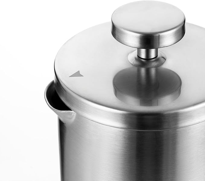 600ml Small French Press Coffee Maker, Double Wall Stainless Steel Coffee Press Pot with Detachable Filter, Cool Touch Insulated Handle, Dishwasher Safe Portable Brewer for Home Camping Travel