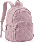 BAGSMART Travel Laptop Backpack, College Backpack for Women, Quilted Small Computer Bookbag, Water-Resistant 15.6 Inch Laptop Casual Bag, Purple
