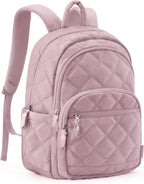 BAGSMART Travel Laptop Backpack, College Backpack for Women, Quilted Small Computer Bookbag, Water-Resistant 15.6 Inch Laptop Casual Bag, Purple