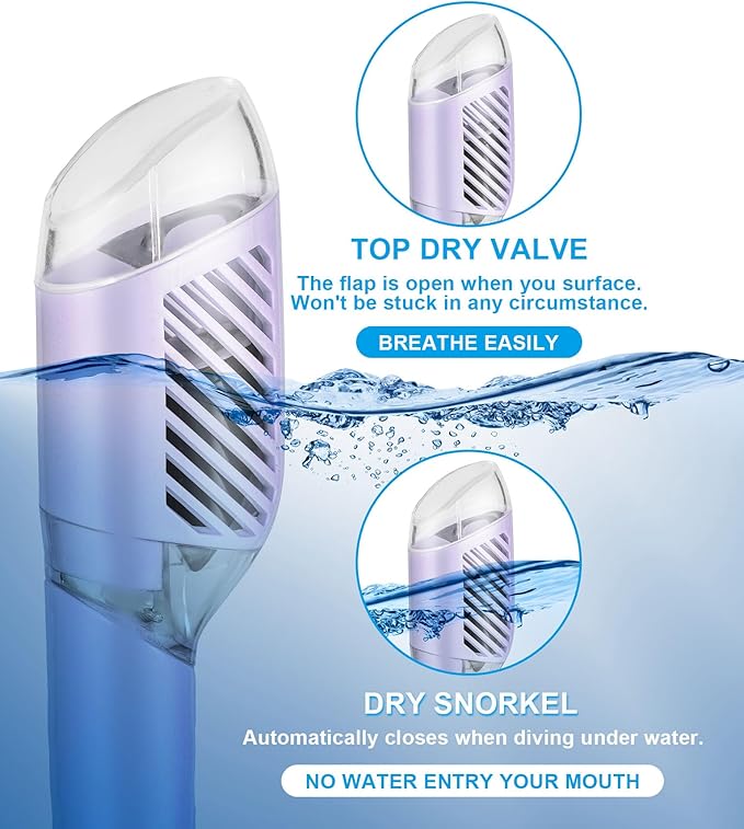 Aegend Snorkeling Gear for Adults Youth Kids, Snorkel Mask with Top Dry Valve - Panoramic View Anti-Leak and Anti-Fog with Mesh Bag for Snorkeling, Scuba Diving, Freediving & Swimming