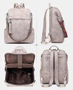 FADEON Laptop Backpack Purse for Women Large Designer PU Leather Laptop Bag, Ladies Computer Shoulder Bags