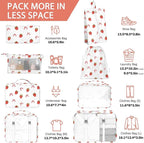 KPX 8 Set Packing Cubes for Travel, Luggage Packing Organizers Accessories Large Toiletries Bag for Clothes Shoes Cosmetics (Strawberry+Butterfly)