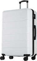 OLIXIS 20 Inch Carry-On Luggage, Hardside Suitcase with Spinner Wheels, Lightweight ABS Hard Shell Travel Luggage, TSA Approved Lock, Expandable Small Suitcase for Business & Travel–White
