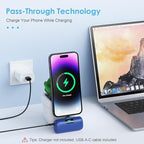 Feob Small Portable Charger for iPhone,Upgraded 5000mAh PD Fast Charging Power Bank,Mini Plug-in Battery Pack Backup foriPhone 14/14 Pro Max/13/13 Pro/12 Pro/11/XS/XR/X/8/7/6 etc-Blue(HX45X2)