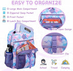 VASCHY Kids Backpack Lunch Bag Set, Girls 2-1 School Bookbag Insulated Lunch Box for Toddlers,Preschool,Daycare,Kindergarten,Elementary School Multi-Color
