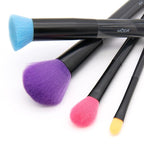 MODA Next Gen Neon Complexion 4pc Makeup Brush Kit – Face Brush Set for Foundation, Blush & Contour – Vegan & Travel-Friendly