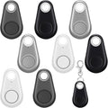 Flutesan 8 Packs Portable GPS Tracking Mobile Tracking Anti Loss Smart Device Key Finder Locator GPS Tracker Device for Pets Dog Cat Wallet Keychain Luggage, Alarm Reminder(Black, White, Gray)