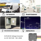 DC 12v to 24v Step up Converter Regulator 10A 240W Power Supply Adapter for Motor Car Truck Vehicle Boat Solar System etc.(Accept DC9-20V Inputs)