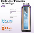 DYSANKY Insulated Water Bottle | Thickened Stainless Steel Vacuum Metal | Portable Sports Water Jug for Gym and Hiking with Straw, Carrier Bag, Handle Strap | BPA-Free 40 oz
