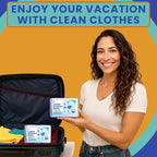 Travel Laundry Detergent Sheets for Hand or Machine Wash and Travel Clothesline – Compact Sink Washing Detergent & Indoor Outdoor Drying Line for Hotels, Cruises & Camping
