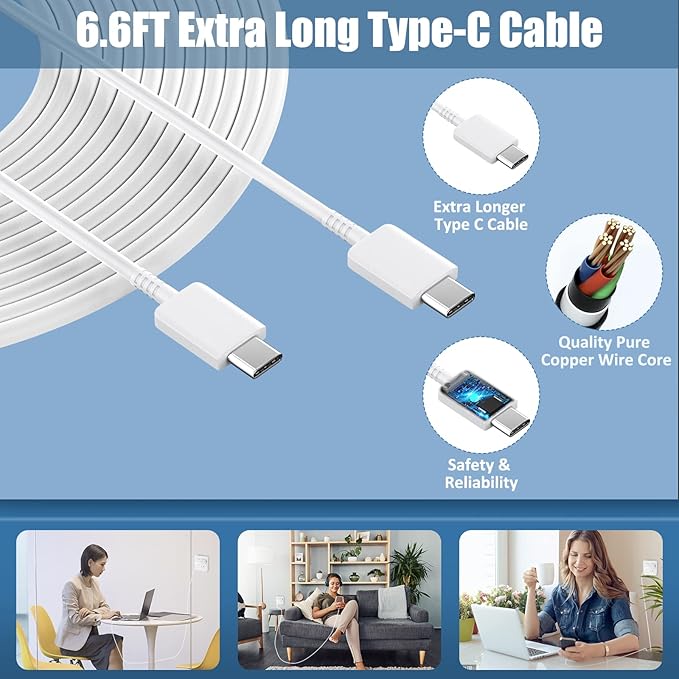 USB C Charger,25W Super Type C Fast Charging & 6.6FT USB C Charger Cable for Samsung Galaxy S26/S25/S25 Ultra/S25+/S24/S24 Ultra/S24+/S23/S23 Ultra/S23+/S22/S22 Ultra/S22+/S21/S21Ultra/S20/Note 10/20
