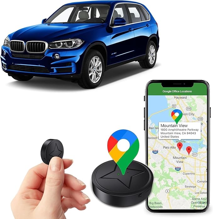 GPS Tracker for Vehicles, No Subscription Mini GPS Tracker Real Time Locator, Magnetic Anti-Theft Micro Vehicle Tracking Device with App for Cars, Kids, Elderly, Pets, Wallet, Luggage