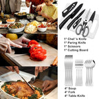 35-Piece Camping Kitchen Utensil Set – Portable Outdoor Cooking Utensils for Camping, RV, Backpacking & BBQ | Complete Camp Kitchen Gear Set with Carry Bag, Grilling Tools & Cooking Accessories