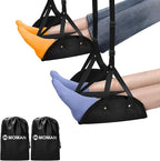 Airplane Foot Hammock Moman Portable Foot Rest for Air Travel Essentials 2 Pack with Upgrade Comfort Leg Hammock Pad Cotton for Long Flight Car Drive Office Under Desk Pie-Resto-Hamaca-Avión-Viaje