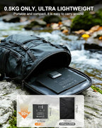 ELECAETNA 30W Solar Panel, HPBC Solar Cells with 25.4% Conversion, USB C & USB QC3.0 Fast Charging, 1.1lbs Ultra Light, Foldable and Portable Solar Charger for Cellphones Tablet Camping Backpacking