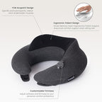Keemall Inflatable Neck Pillow, Premium Travel Neck Pillow for Airplane Headrest Sleep - 3rd Generation, Double Comfort Plane Pillow for Long Flight