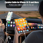 Car Carplay Cable for iPhone 17 16 15, 2-Pack [3.3FT+6FT] 60W USB C to USB C Cable And 2-Pack [3.3FT+6FT] USB A to USB C Cable for iPhone 17 16 15，for Galaxy S25 S24, for iPad, for MacBook and More