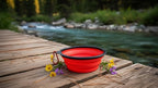 Collapsible Dog Bowl, Travel Dog Bowl, Collapsible Water Bowl for Dogs & Cats, Portable Silicone Dog Travel Bowl, Foldable Pet Food & Water Bowl, Outdoor Dog Bowls for Traveling (Red)