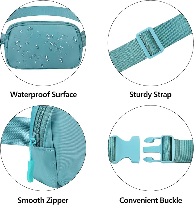 Fanny Pack Crossbody Bag for Women and Men, Belt Bag for Hiking Bum Bag with Adjustable Strap,Casual Cell Phone Pouch?Waist pack for Running Workout Sports Travel Light Blue