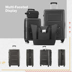 Luggage Sets, 2 Piece Carry on Luggage Set with Travel Bags, 2 Piece Expandable Spinner Hardshell Suitcase with TSA Lock, Back to School Suitcase, Women Men, Dark Grey, 20/24 inch