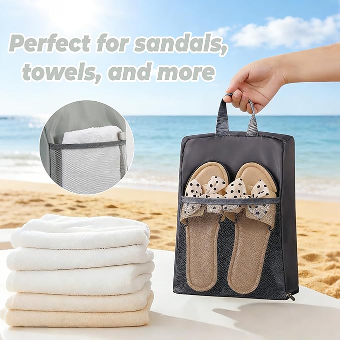 Shoe Bags for Travel Shoe Bag,2Pcs Travel Essentials Shoe Storage for Men Women(Black and Grey)