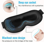 Sleep Mask,Upgraded 3D Deep Contoured Eye Mask for Sleeping,No Pressure Eye Covers 99% Block Out Light Eye Mask with Adjustable Elastic Strap for Sleeping, Yoga, Traveling (1pc,Black)