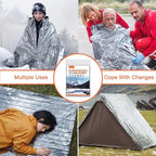 4 Pack -Large 82” x 62” Survival Emergency Mylar Thermal Blankets, Thermal Survival Blanket Perfect for Camping, Hiking, Body Insulation, Outdoors, Car Survival Kit, Bug Out Bag