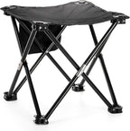 Cididu 2 Pack Camping Stool, 13 Inch Compact Camping Chair Portable, Lightweight Folding Stool Seat with Side Pocket and Carry Bag for Outdoor Hiking, Fishing, Picnic, Beach and Lawn Party, Black