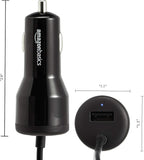 Amazon Basics 30W Fast Car Charger, 1 USB-C (18W) Cable with PD, 1 USB-A (12W) Port, Apple MFi Certified, for Phones (iPhone 16/15/14/13/12/11/X, Samsung, and more), Black