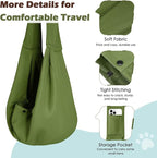 Pawaboo Small Dog Sling Carrier, Reversible Hands Free Dog Sling Carriers for Small Dogs and Cats, Puppy Slings Carrier with Safety Harness, Puppy Essentials, Matcha Green