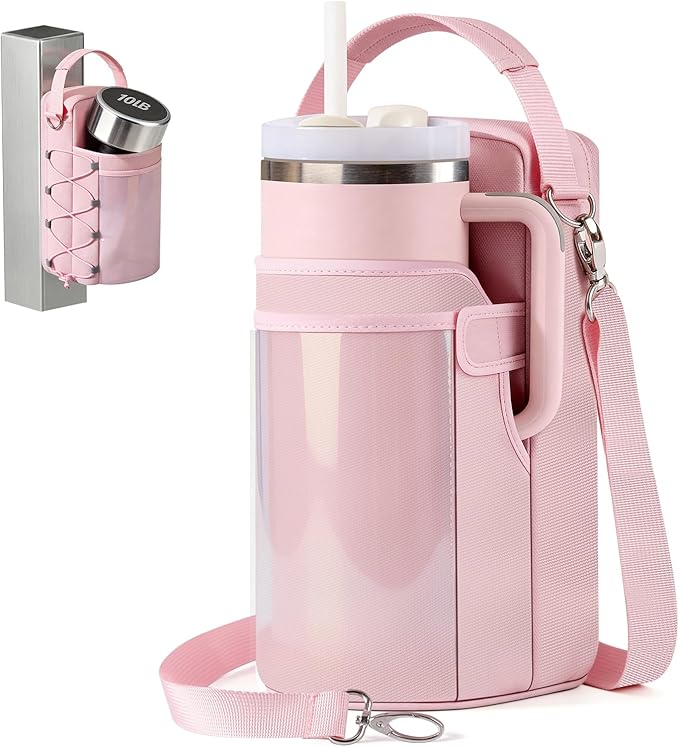 GLORIEROO Magnetic Gym Bag for Women - Water Bottle Holder Bag Carrier - Gym Workout Accessories Essentials Gifts for Women | 4 Built-in Magnets, Fits 40oz Tumbler, Shoulder Strap, Touchscreen Pocket