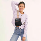 LATMAP Sling Bag For Women Faux Leather Small Casual Daypack Backpack Fanny Pack Crossbody Chest Bags Purse