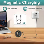 2 Pcs USB C Smart Watch Charger, 2-Pin 4 mm Magnetic Smartwatch Charging Cable, Replacement Charging Cord for Smart Watch & Fitness Tracker, Strong Magnetic Adsorption, Fast Safe Charging