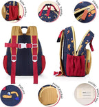 GAGAKU Toddler Backpack for Boys 2-4 years Kids Backpack Mini Backpack Cartoon Breathable Comfortable Preschool Backpack for School Travel - Orange Digger