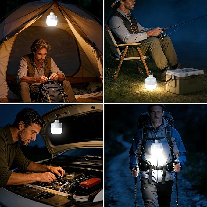 VAVOFO 20W LED Camping Lantern Rechargeable, 1200LM Camping Light , 3000mAh Portable Tent Light , IP65 Waterproof Flashlight Lanterns for Emergencies ,Power Outages,Hurricane (White)