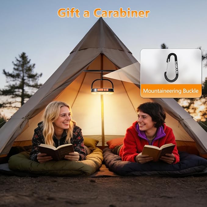 Solar Camping Lights, Solar Camping Lantern Rechargeable 5000mAh LED 5 Light Modes IP65 Waterproof with USB Charging – Lanterns for Power outages Hurricane, Hiking, Fish, Emergency, and Home