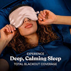 ASUTRA Silk Eye Pillow for Sleep, Light Pink - Filled w/Lavender Buds & Flax Seeds, Weighted Eye Mask, Meditation & Light Blocking Blindfold, Cooling Gel Mask Included
