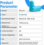 AZEN 600 Pairs Ear Plugs, NRR 32dB Soft Foam Ear Plugs for Sleeping Noise Cancelling, Earplugs for Concerts Shooting Swimming Noise Reduction,Individually Wrapped (Lake Blue)
