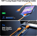 Super Fast Charger Type C, 25W USB C Wall Charger Fast Charging for Samsung Galaxy S26 Ultra/S26/S26+/S25 Ultra/S25/24 Ultra/S24/S23 Ultra/S22 Ultra with 10FT Long Android Type C Charger Cable 2Pack