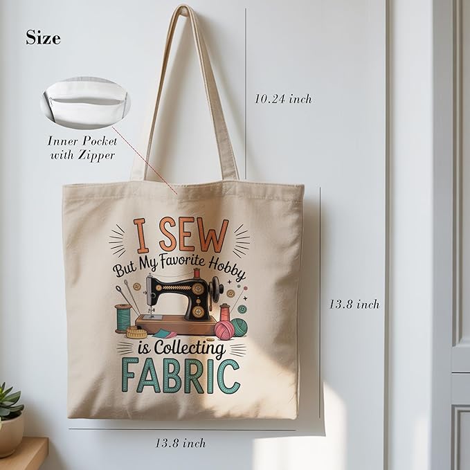 Aesthetic Canvas Tote Bag, Cute Reusable Bags for Women with Inner Pocket