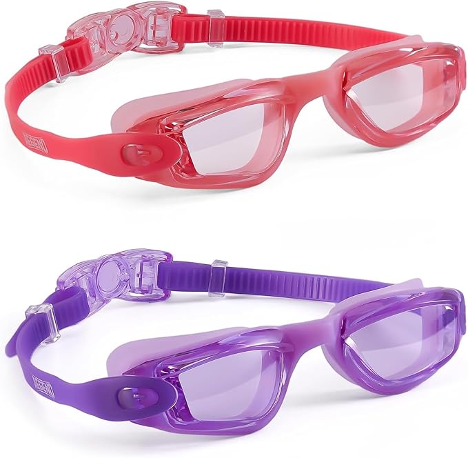 Aegend Swim Goggles for Kids Youth 3-14 Anti-Fog Anti-UV Comfort Fit Goggles for Swimming