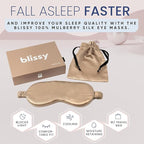 Blissy Silk Sleep Mask - Eye Sleeping Mask for Women & Men for Total Blackout - 100% Pure Mulberry Silk, 22 Momme 6a Fibers - Blindfold Sleep Mask Side Sleeper Eye Cover (Taupe)
