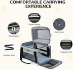 Lekereise Top-Expandable Pet Carrier 18x11x11Inch Delta American United Airline Approved Soft Sided Underseat to 15lbs Travel Carriers for Small Dogs Cats with Locking Safety Zippers Anti-Scratch Mesh