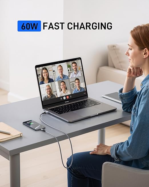 USB C Cable Fast Charging 10FT 2Pack, Long USB A to USB C Cable for Car, Durable Braided USB to USB Type C Cord iPhone USBC Charger for iPhone 17/16/15/Pro Max/Plus, Samsung Galaxy S23 and More(Gray)