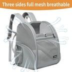 Cat Backpack Carrier for Small Dogs and Medium cat Puppy Kitten Bunny Pet Carrier Backpack Collapsible with Fully Ventilated Mesh with Safety Leash (Gray, 12.9" L x 10.62" W x 15.5" H - M)