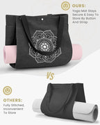 Gonex Yoga Mat Bag, Yoga Gym Bag Tote Bag with Multi Pockets For Women Men, Canvas Yoga Mat Carrier Take in Out Mat Easily For Pilates Travel Workout Office