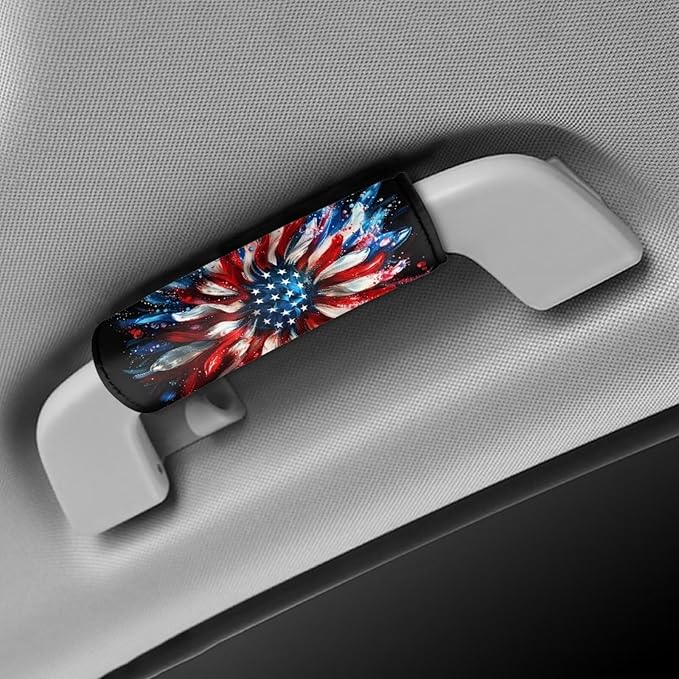 BIGCARJOB Sunflower Flags Luggage Handle Cover Set for Suitcase, 2 Pcs Universal Luggage ID Tags Door Handle Protection Sleeve Cover Identifier Travel Bag Wraps Travel Accessories